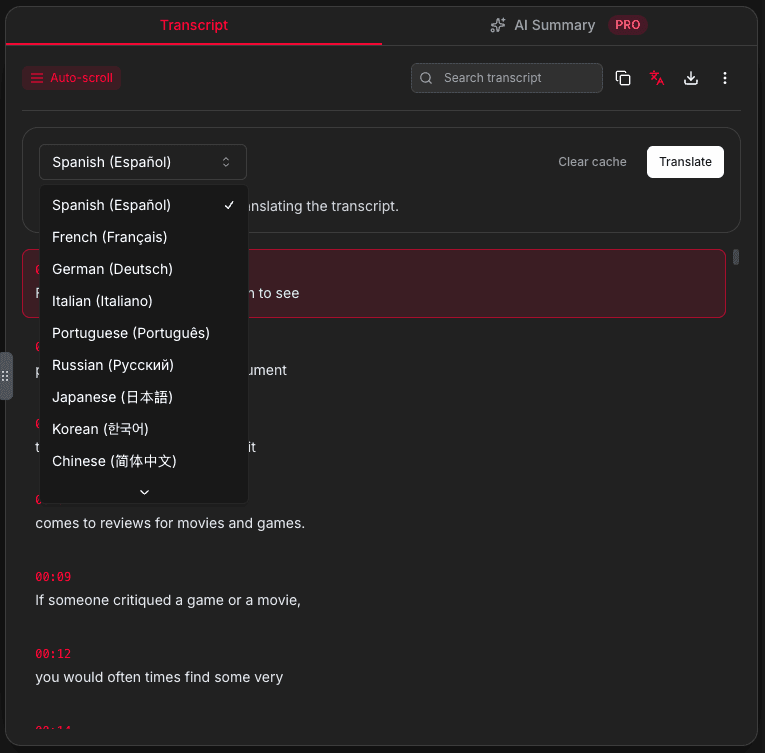 AI-powered translations example